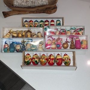 Hand painted Russian Russia Christmas Ornaments Matryoshka Gift Holiday 🪆